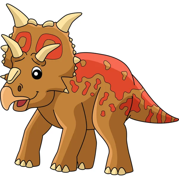 Xenoceratops Dinosaurio Clipart de dibujos animados de colores — Vector de stock