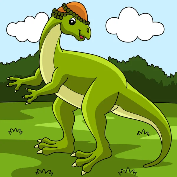ワナノサウルス恐竜動物色の漫画 — ストックベクタ