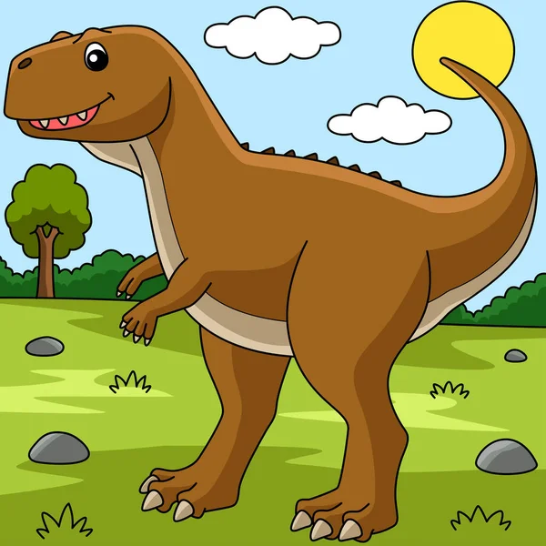 Ekrixinatosaurus Dinozor Hayvan Renkli Çizgi Filmi — Stok Vektör