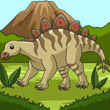 Hesperosaurus Dinozor Hayvan Renkli Çizgi Filmi 