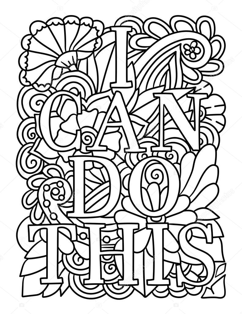 I Can Do This Motivational Quote Coloring Page 