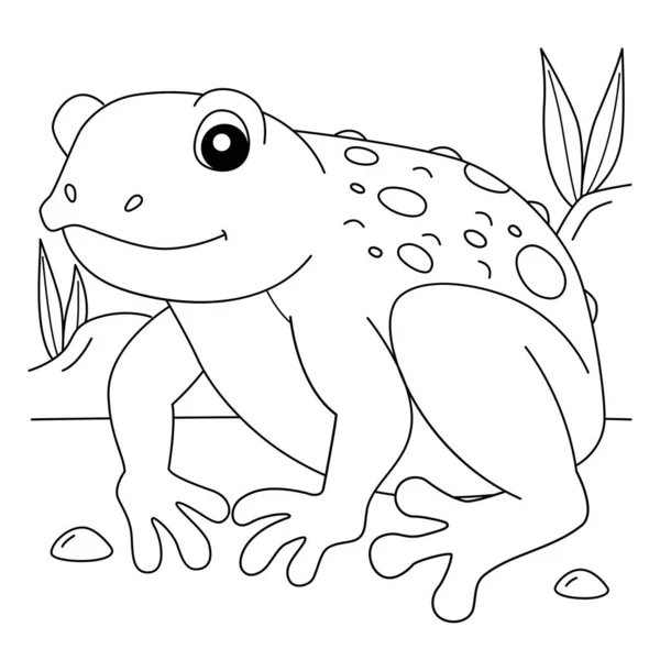 Анимальная раскраска лягушки жабы для детей — стоковый вектор
