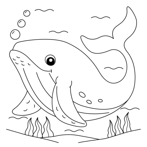 Coloriage baleine à bosse pour enfants — Image vectorielle