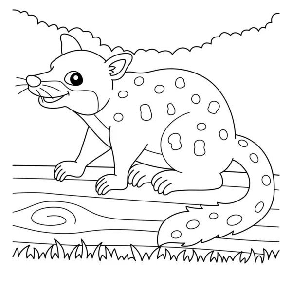 Página de coloração de animais Tiger Quoll para crianças —  Vetores de Stock