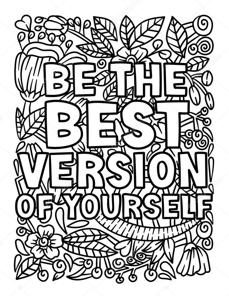 Be The Best Version Motivational Quote Coloring 