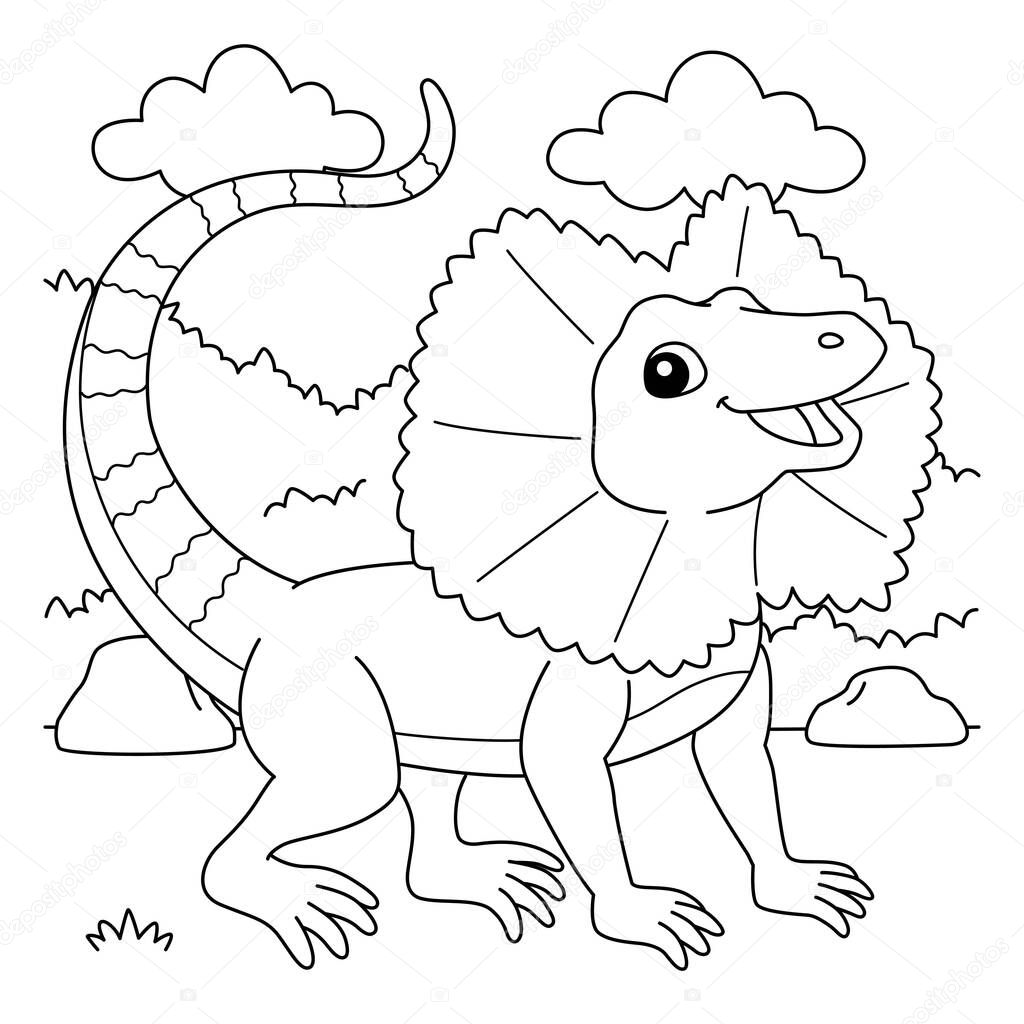Frill Necked Lizard Coloring Page for Kids