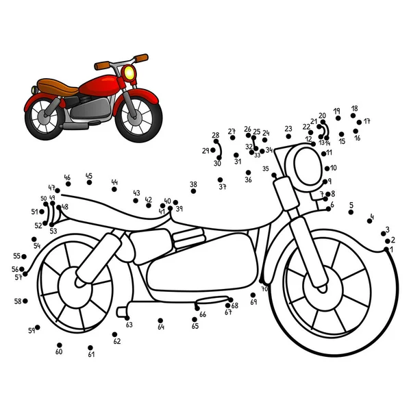 ドットtoドットバイク分離着色ページ — ストックベクタ