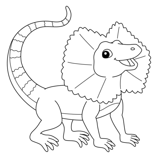 Coloriage de lézard à collier Frill Isolé — Image vectorielle