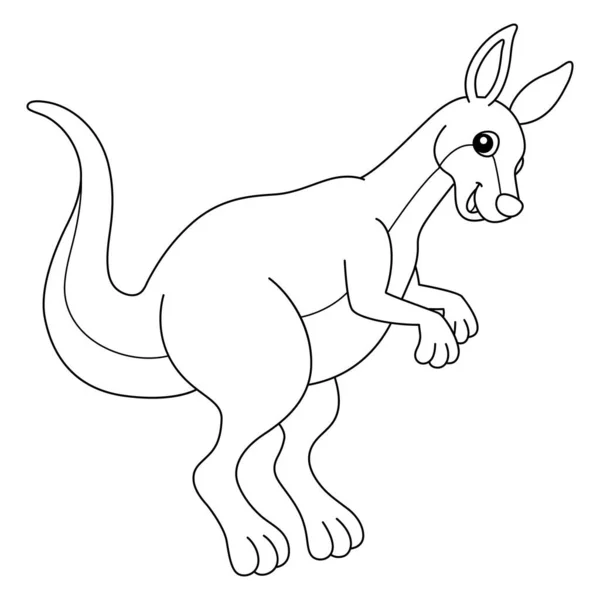 Kangaroo Animal Coloring Page Isolated for Kids — Stock Vector