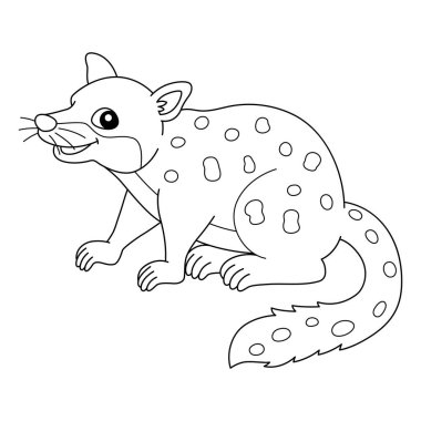 Tiger Quoll Boyama Sayfası Çocuklar İçin İzole Edildi
