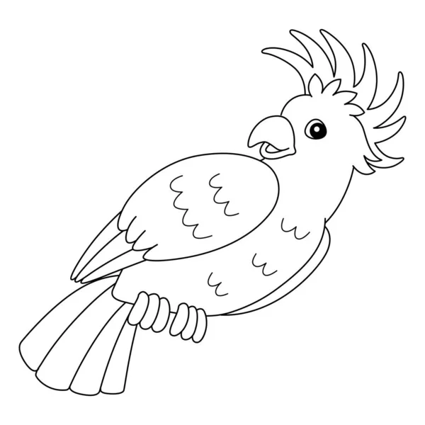 Cockatoo Animal Coloring Page Isolerad för barn — Stock vektor
