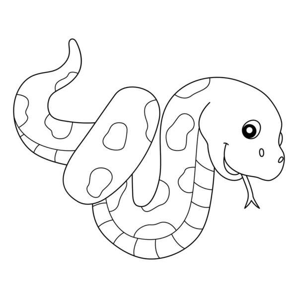 Página de coloração de cobra animal isolado para crianças — Vetor de Stock