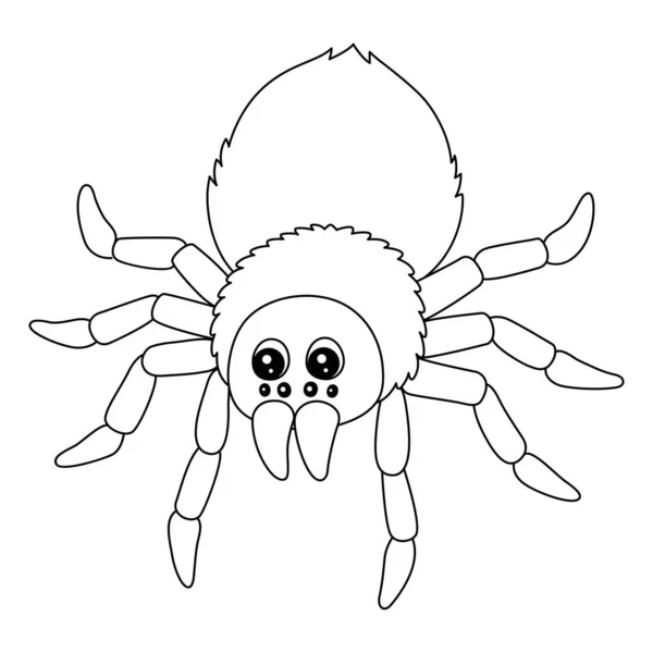 Tarantula Animal Coloring Page Isolated for Kids — Stock Vector