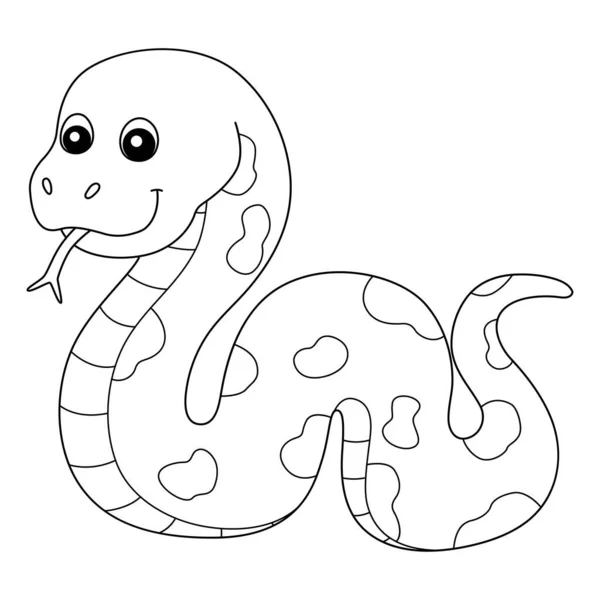 Snake On Ground Coloring Page isolato per bambini — Vettoriale Stock