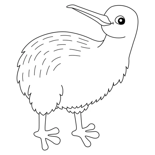 Kiwi Animal Coloring Page Isolerad för barn — Stock vektor