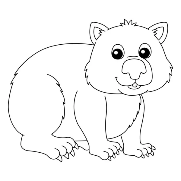 Wombat Animal Página para colorear aislado para niños — Archivo Imágenes Vectoriales