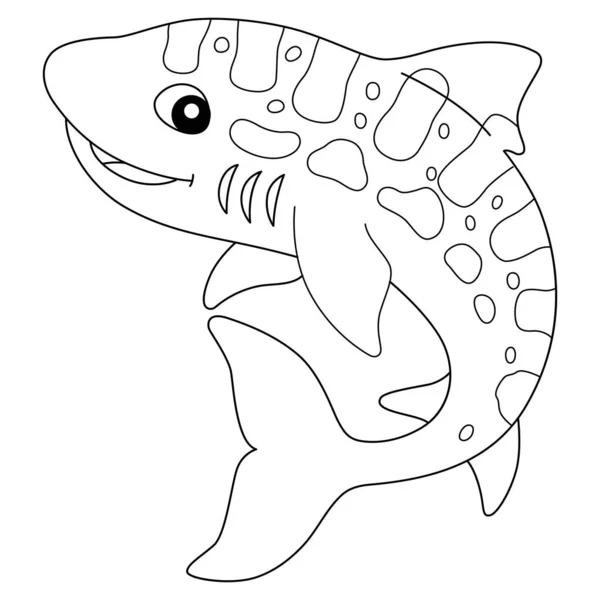 Coloriage de requin léopard isolé pour les enfants — Image vectorielle