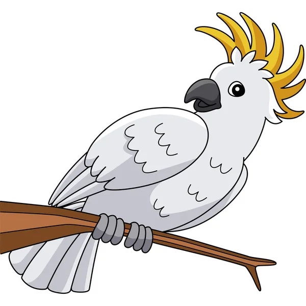 Kakadu állat rajzfilm színes Clipart — Stock Vector