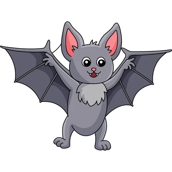 Illustration de Clipart de couleur dessin animé animal chauve-souris — Image vectorielle