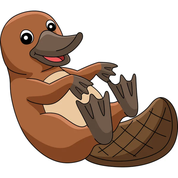 Platypus animal dessin animé couleur Clipart — Image vectorielle