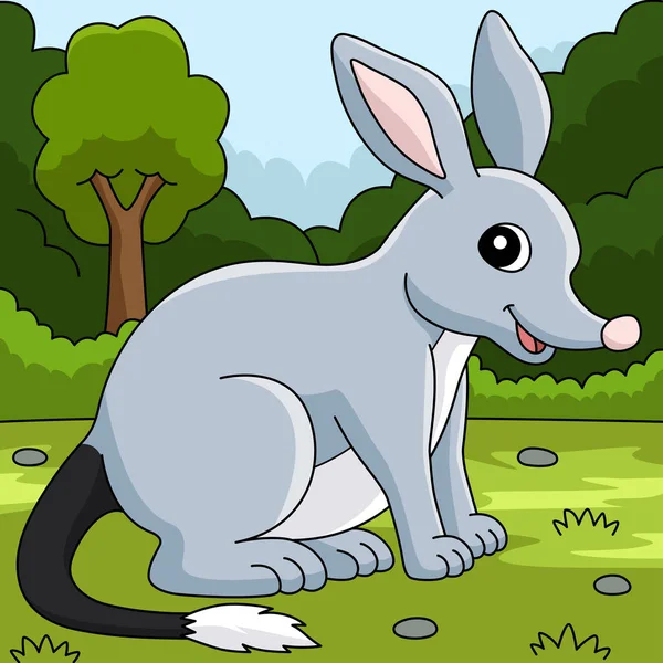 Illustration de bande dessinée de couleur animale Bilby — Image vectorielle