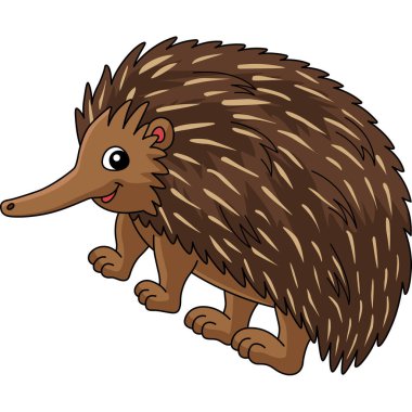 Echidna Hayvan Çizgi Filmi Renkli Clipart 