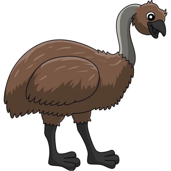 Emu Animalマンガカラークリップイラスト — ストックベクタ