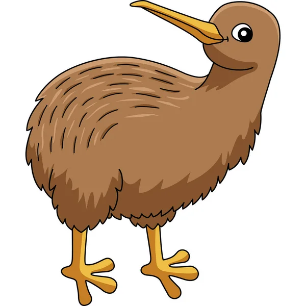 Kiwi Animal Cartoon colorido Clipart Ilustração —  Vetores de Stock