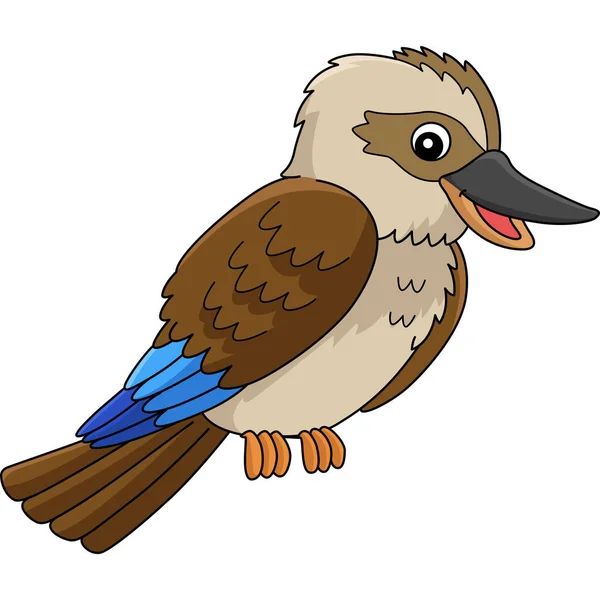 Kookaburra Animal Cartoon Farbige Cliparts — Stockvektor