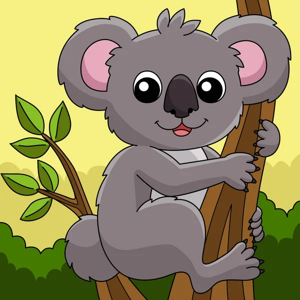 Koala zwierząt kolorowe ilustracji kreskówki — Wektor stockowy