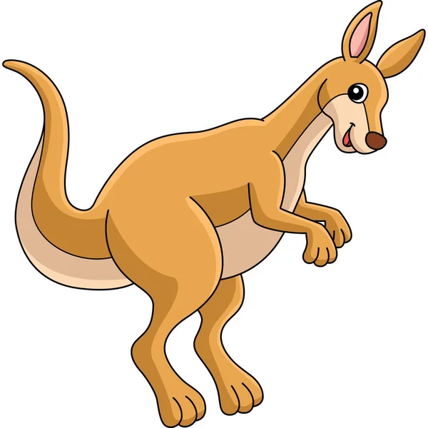 Kangoeroe Dieren Gekleurde Cartoon Illustratie — Stockvector