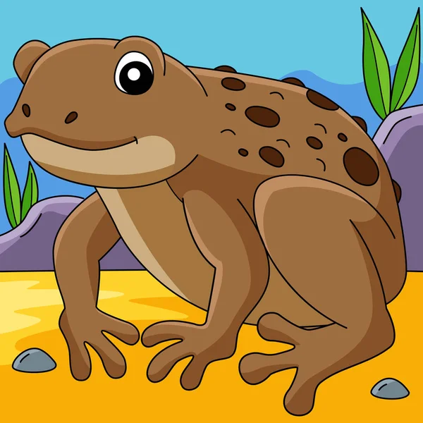 Цветной мультфильм "Жаба-лягушка" — стоковый вектор