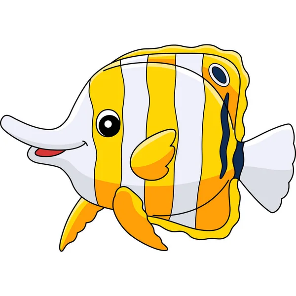 Butterflyfish Animal Cartoon Clipart coloré — Image vectorielle