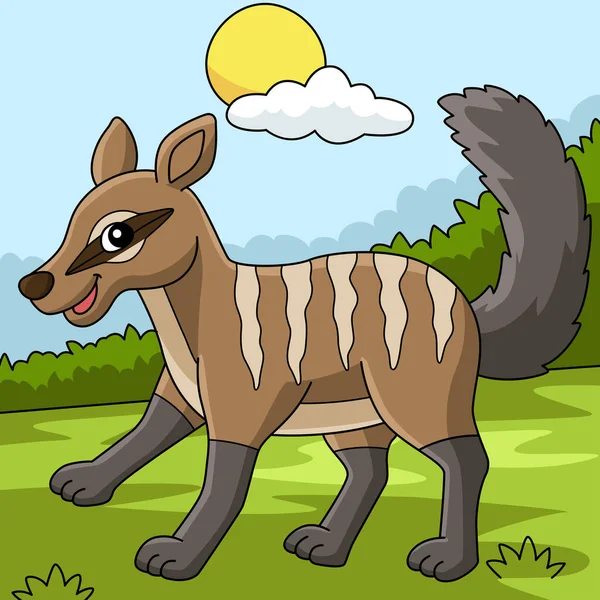 Numbat Animal Colored Cartoon Illustration — Stockový vektor