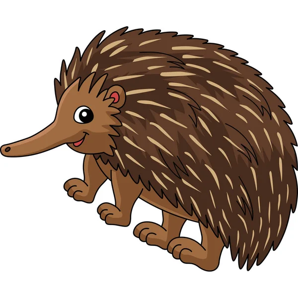 Clipart de couleur de dessin animé animal Echidna — Image vectorielle