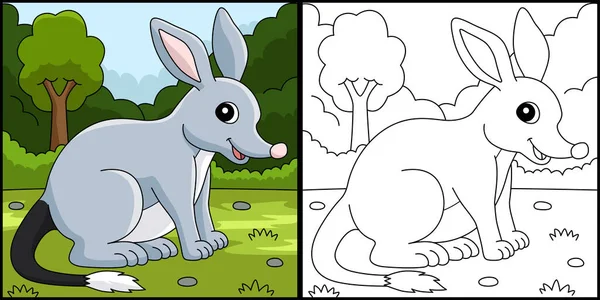 Білбі тварин розмальовки сторінки кольорові ілюстрації — стоковий вектор