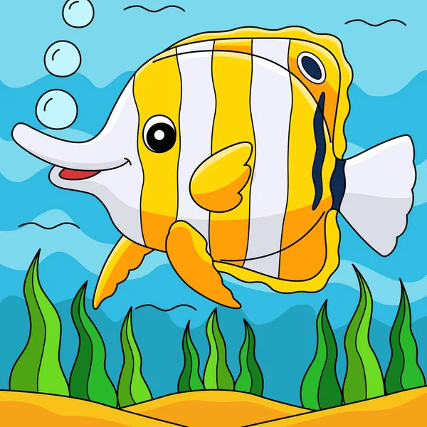 Illustration de bande dessinée animalière Butterflyfish — Image vectorielle