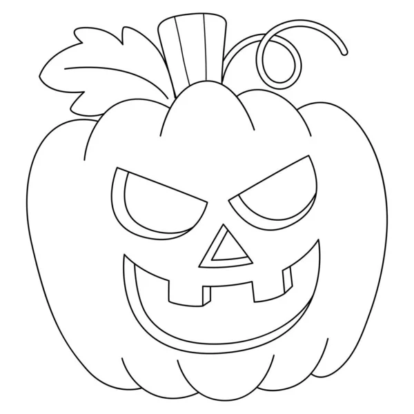 Pumpkin Halloween Coloring Page Isolated — Image vectorielle