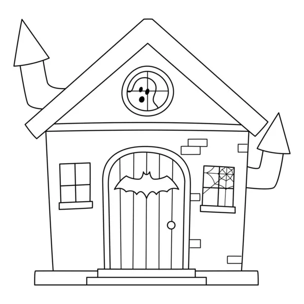 Trick or Treating Halloween Coloring Page Isolated — Archivo Imágenes Vectoriales
