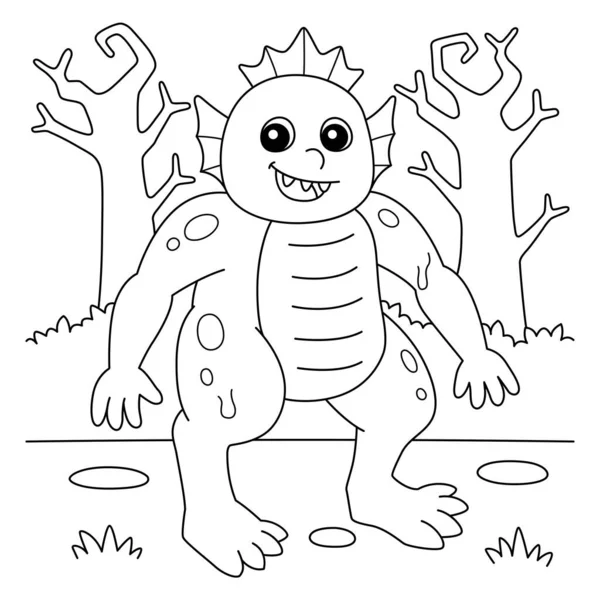 Página para colorear de Halloween de monstruo de pantano para niños — Archivo Imágenes Vectoriales