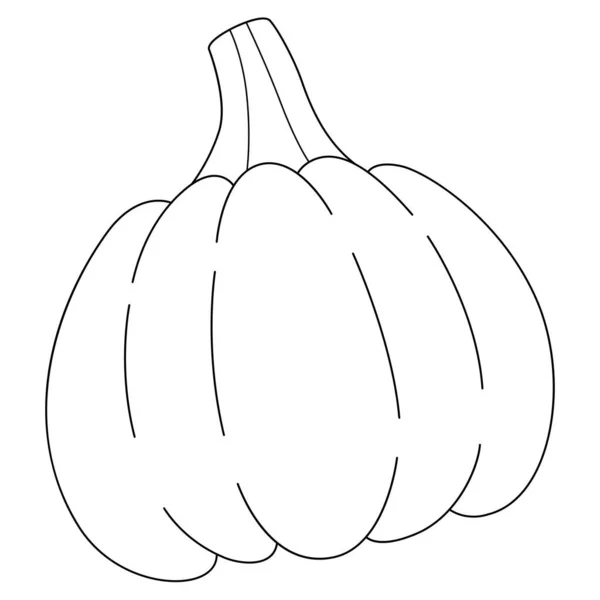 Thanksgiving Pumpkin Isolated Coloring Page — Stock Vector