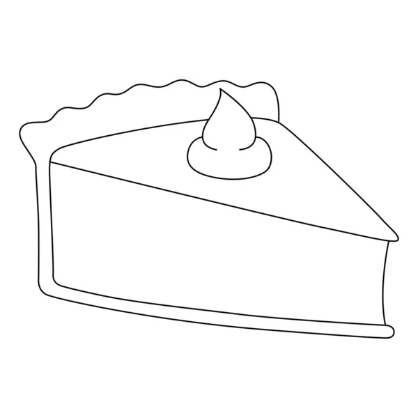 Thanksgiving Slice Of Pie Isolated Coloring Page —  Vetores de Stock