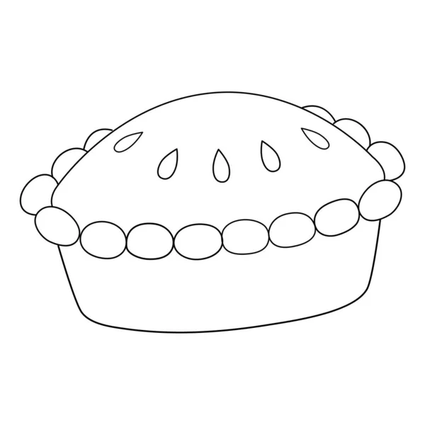 Thanksgiving Pie Feast Isolated Coloring Page —  Vetores de Stock