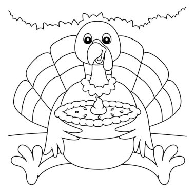 Şükran Günü Turta Boyama Sayfası