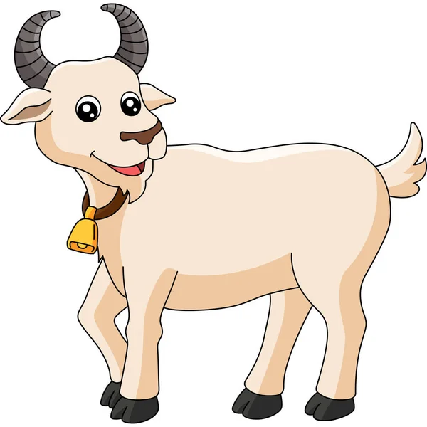 Ilustración de dibujos animados de cabra Clipart coloreado — Vector de stock