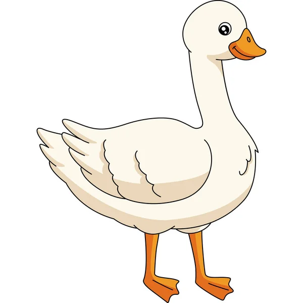 Goose Cartoon Colored Clipart Illustration — Stock Vector