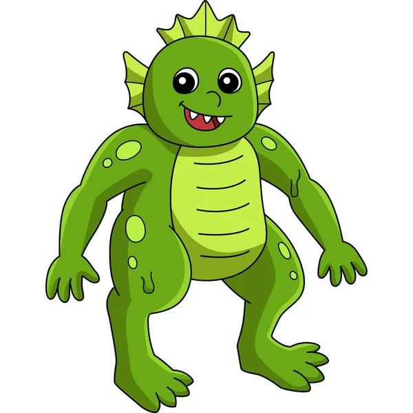 Swamp Monster Halloween Cartoon Colored Clipart — Stockvector