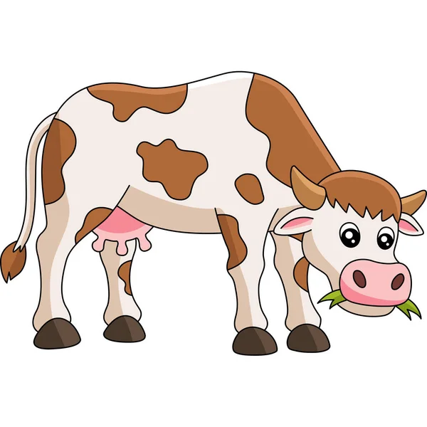Cow tecknad färgad Clipart Illustration — Stock vektor