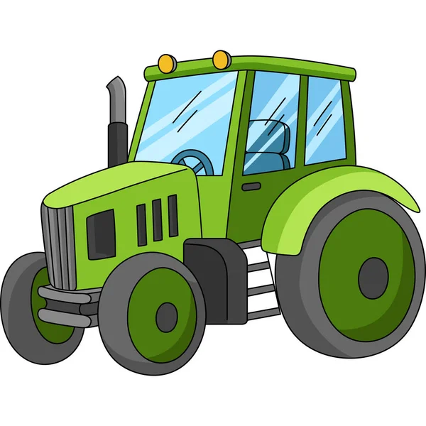 Tracteur Cartoon Colored Clipart Illustration — Image vectorielle
