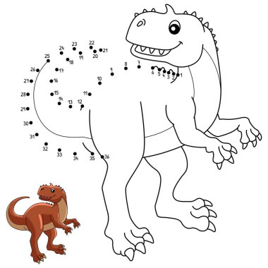 Nokta Rajasaurus Dinozor Renklendirmesi İzole Edildi 